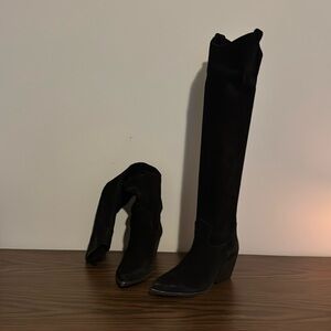 Over the knee cowgirl boots